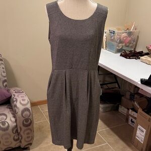 Calvin Klein Gray Textured Midi Dress